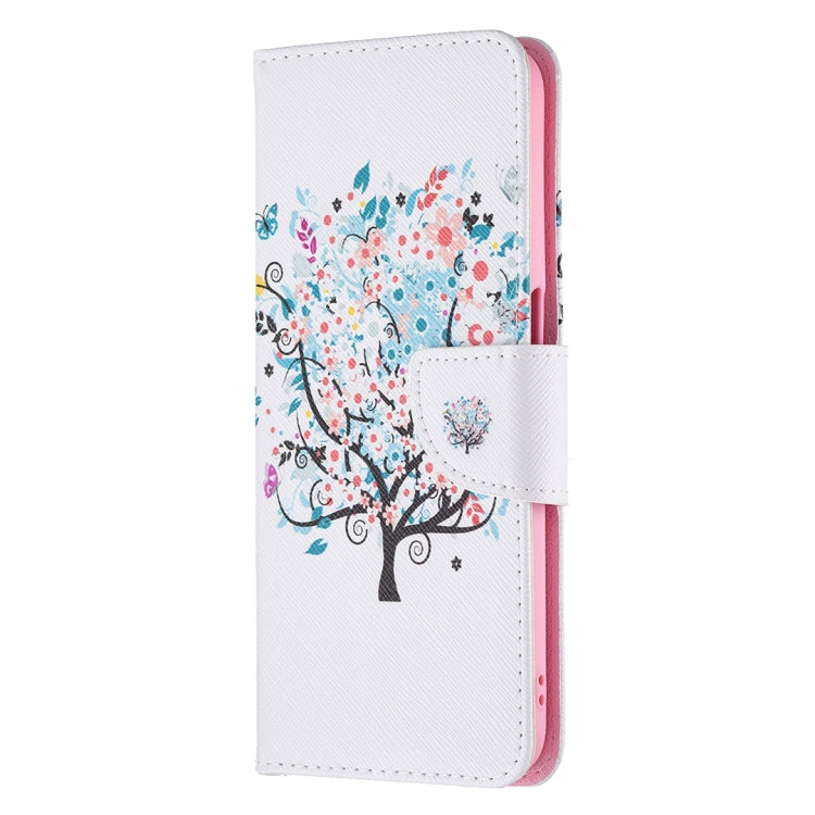 For OPPO Realme 8 5G / Realme V13 Colored Drawing Pattern Horizontal Flip Leather Case with Holder & Card Slots & Wallet(Tree) - Realme Cases by buy2fix | Online Shopping UK | buy2fix