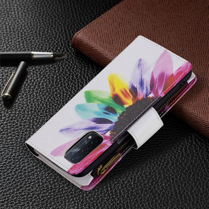 For OPPO A74 5G/A93 5G/A54 5G Colored Drawing Pattern Zipper Horizontal Flip Leather Case with Holder & Card Slots & Wallet(Sun Flower) - OPPO Cases by buy2fix | Online Shopping UK | buy2fix