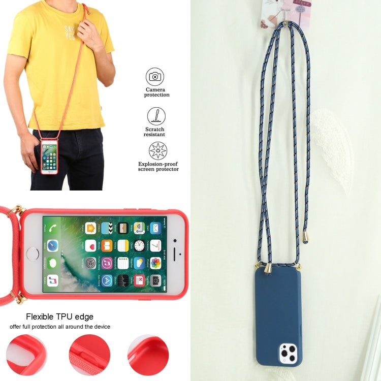 For iPhone 13 Pro Max Wheat Straw Material + TPU Shockproof Case with Neck Lanyard (Blue) - iPhone 13 Pro Max Cases by buy2fix | Online Shopping UK | buy2fix