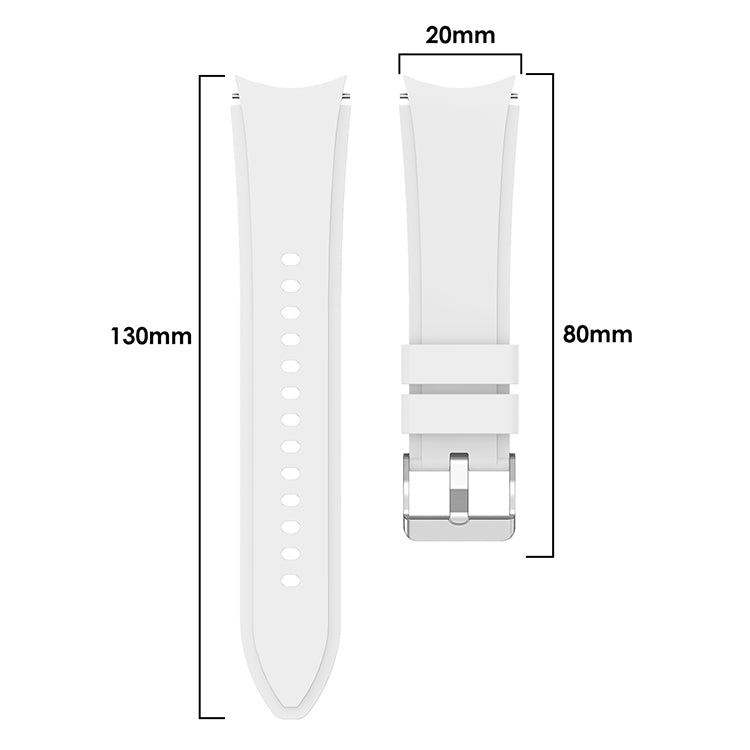 For Samsung Galaxy Watch4 44mm Silicone Watch Band(White) - Watch Bands by buy2fix | Online Shopping UK | buy2fix