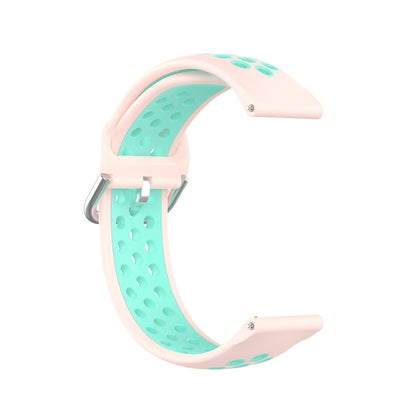 For Samsung Galaxy Watch4 40mm Two-color Silicone Watch Band(Light Pink Mint Green) - Watch Bands by buy2fix | Online Shopping UK | buy2fix