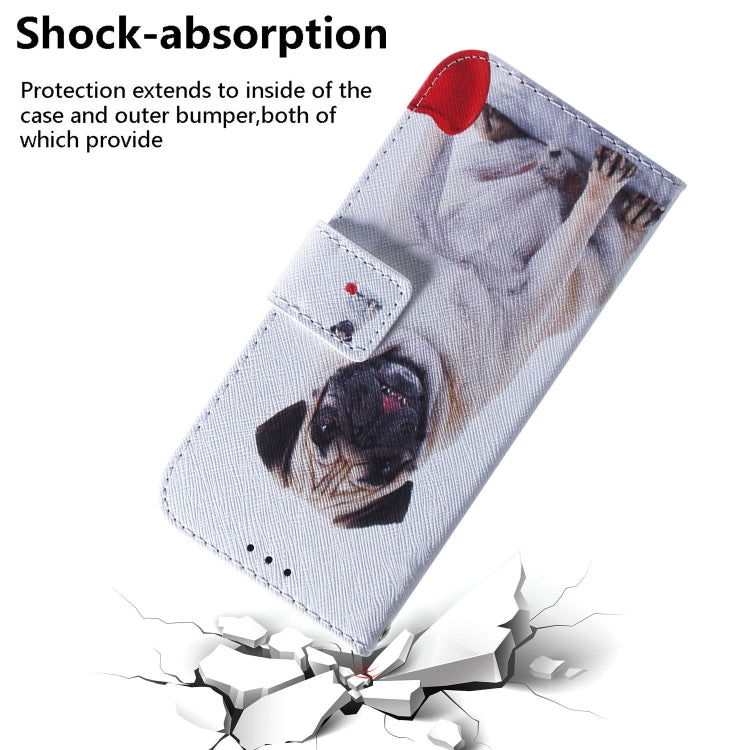 For Sony Xperia 5 Coloured Drawing Pattern Horizontal Flip PU Leather Case with Holder & Card Slots & Wallet(Pug) - Sony Cases by buy2fix | Online Shopping UK | buy2fix