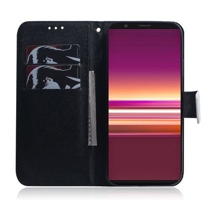 For Sony Xperia 5 Coloured Drawing Pattern Horizontal Flip PU Leather Case with Holder & Card Slots & Wallet(Wolf And Dog) - Sony Cases by buy2fix | Online Shopping UK | buy2fix