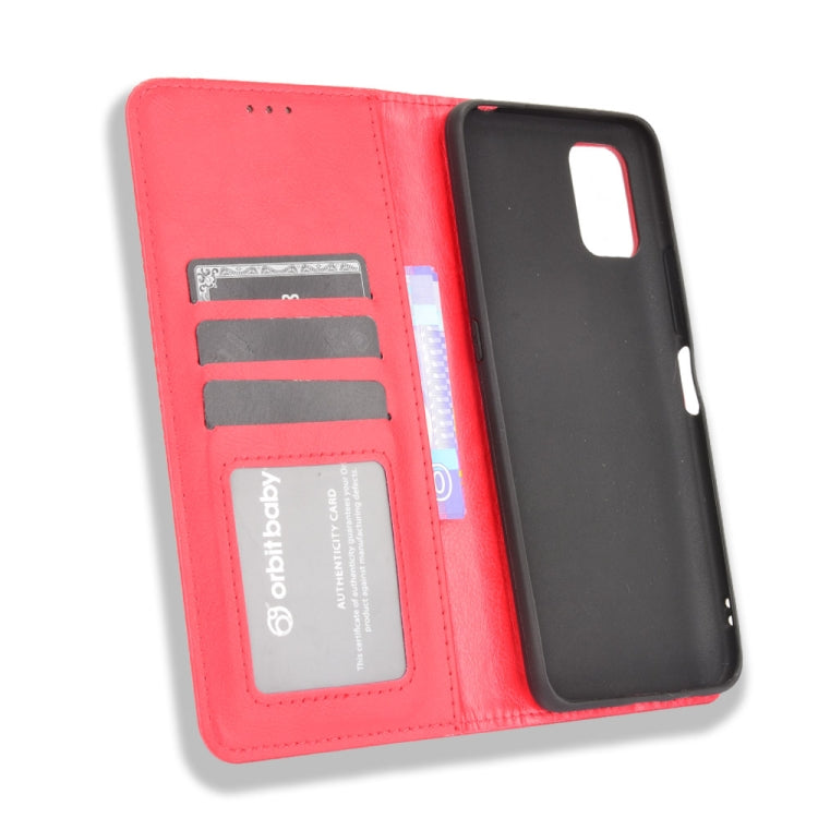 For Umidigi Power 5 Magnetic Buckle Retro Crazy Horse Texture Horizontal Flip Leather Case with Holder & Card Slots & Photo Frame(Red) - More Brand by buy2fix | Online Shopping UK | buy2fix