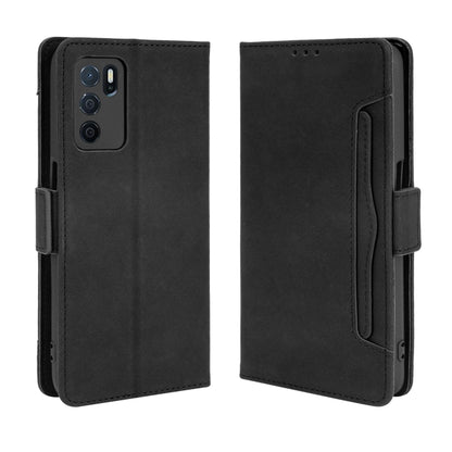 For OPPO A16 Skin Feel Calf Pattern Horizontal Flip Leather Case with Holder & Card Slots & Photo Frame(Black) - OPPO Cases by buy2fix | Online Shopping UK | buy2fix