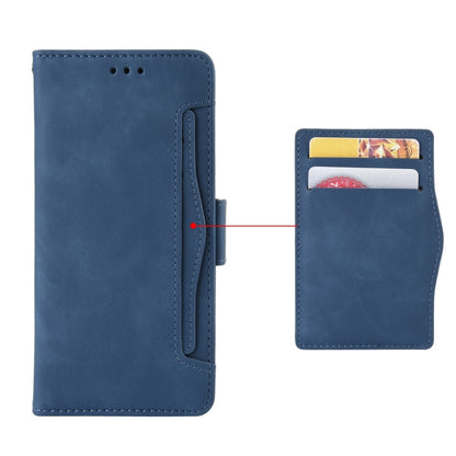 For OPPO A16 Skin Feel Calf Pattern Horizontal Flip Leather Case with Holder & Card Slots & Photo Frame(Blue) - OPPO Cases by buy2fix | Online Shopping UK | buy2fix