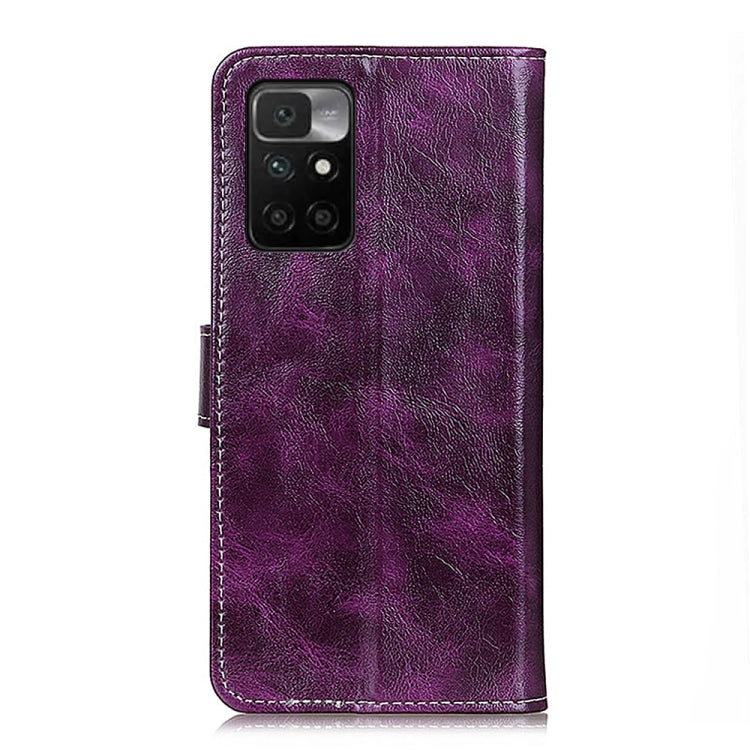 For Xiaomi Redmi 10 / Redmi Note 11 4G Retro Crazy Horse Texture Horizontal Flip Leather Case with Holder & Card Slots & Photo Frame & Wallet(Purple) - Xiaomi Cases by buy2fix | Online Shopping UK | buy2fix