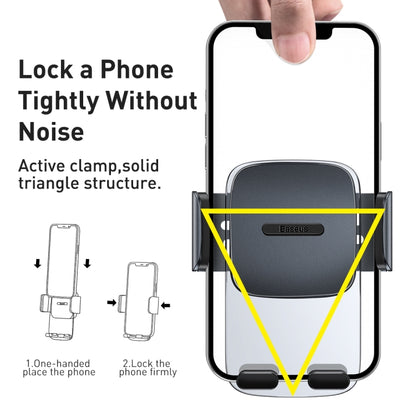 Baseus SUYK000101 Easy to Control Clamping Car Phone Holder Outlet Version(Dark Sky Black) - Universal Car Holders by Baseus | Online Shopping UK | buy2fix