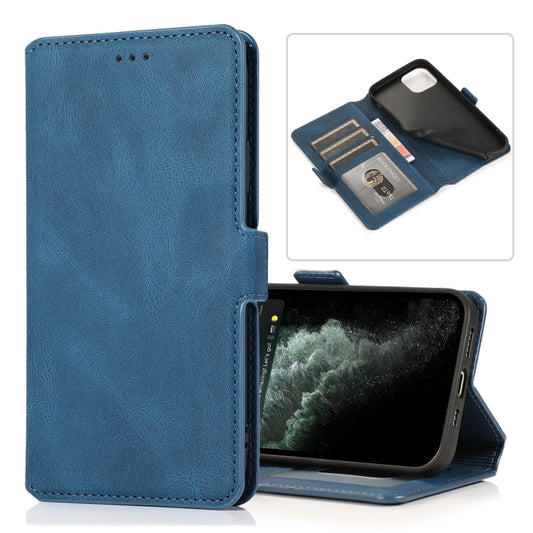 For iPhone 13 mini Retro Magnetic Closing Clasp Horizontal Flip Leather Case with Holder & Card Slots & Photo Frame & Wallet (Navy Blue) - iPhone 13 mini Cases by buy2fix | Online Shopping UK | buy2fix