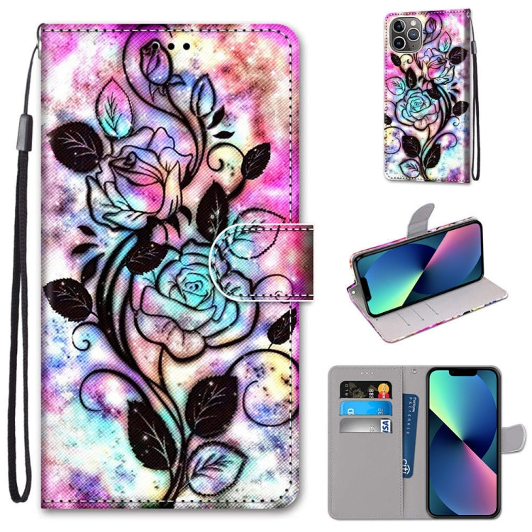 For iPhone 13 mini Coloured Drawing Cross Texture Horizontal Flip PU Leather Case with Holder & Card Slots & Wallet & Lanyard (Cat Becomes Tiger) - iPhone 13 mini Cases by buy2fix | Online Shopping UK | buy2fix