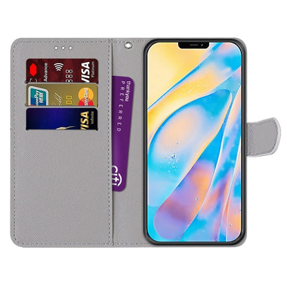 For iPhone 13 Pro Max Coloured Drawing Cross Texture Horizontal Flip PU Leather Case with Holder & Card Slots & Wallet & Lanyard (Middle Finger White Cat) - iPhone 13 Pro Max Cases by buy2fix | Online Shopping UK | buy2fix