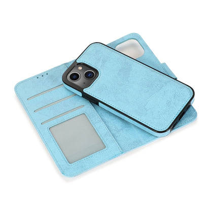 For iPhone 13 mini Retro 2 in 1 Detachable Horizontal Flip Leather Case with Card Slots & Wallet For  iPhone 13 Mini(Blue) - iPhone 13 mini Cases by buy2fix | Online Shopping UK | buy2fix