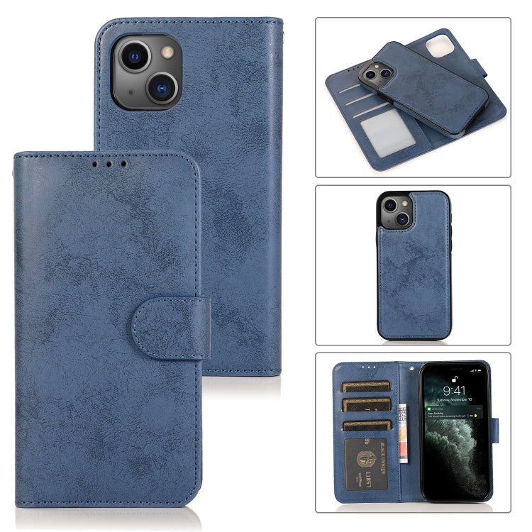 For iPhone 13 mini Retro 2 in 1 Detachable Horizontal Flip Leather Case with Card Slots & Wallet For  iPhone 13 Mini(Dark Blue) - iPhone 13 mini Cases by buy2fix | Online Shopping UK | buy2fix