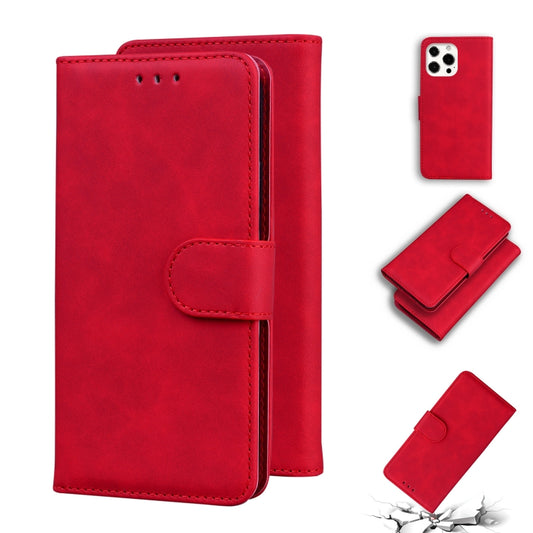 For iPhone 13 Pro Max Skin Feel Pure Color Horizontal Flip Leather Case with Holder & Card Slots & Wallet (Red) - iPhone 13 Pro Max Cases by buy2fix | Online Shopping UK | buy2fix