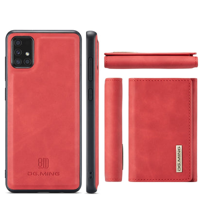 For Samsung Galaxy A71 DG.MING M1 Series 3-Fold Multi Card Wallet  Back Cover Shockproof Case with Holder Function(Red) - Galaxy Phone Cases by DG.MING | Online Shopping UK | buy2fix