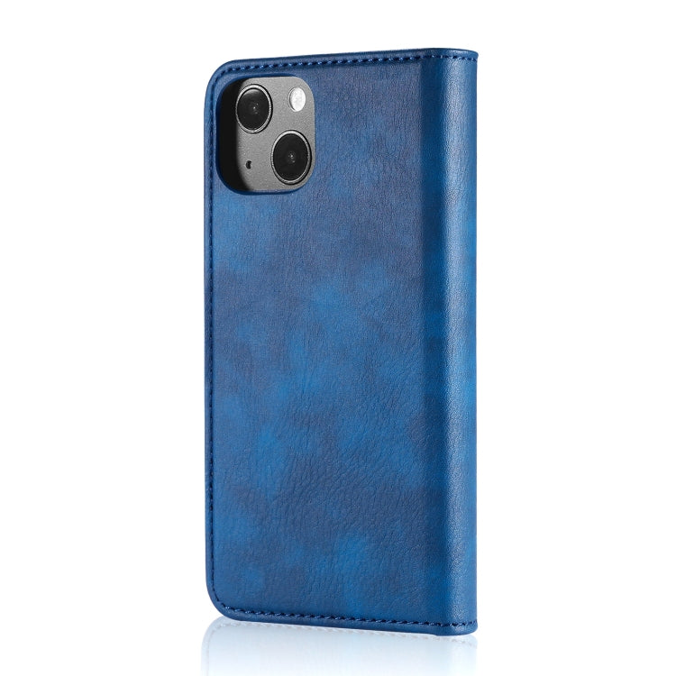 For iPhone 13 mini DG.MING Crazy Horse Texture Flip Detachable Magnetic Leather Case with Holder & Card Slots & Wallet (Blue) - iPhone 13 mini Cases by DG.MING | Online Shopping UK | buy2fix