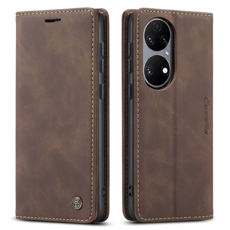 CaseMe 013 Multifunctional Horizontal Flip Leather Case with Holder & Card Slot & Wallet For Huawei P50(Coffee) - Huawei Cases by CaseMe | Online Shopping UK | buy2fix