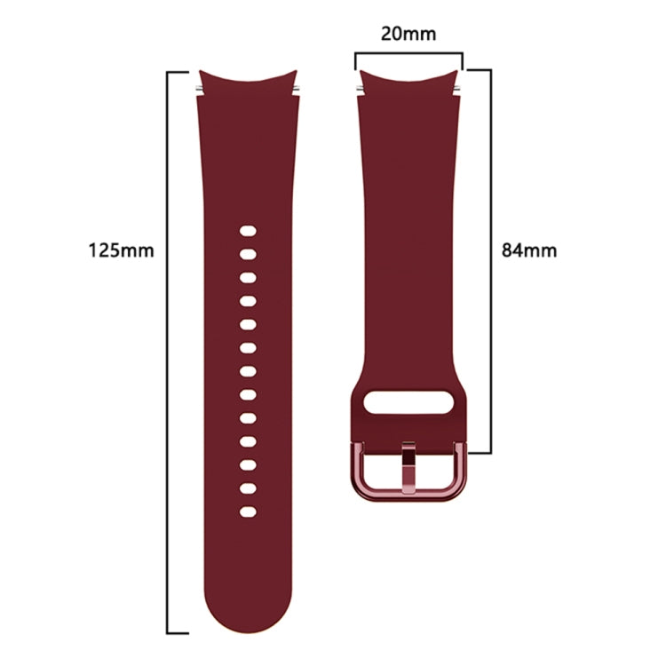 For Samsung Galaxy Watch4 Classic 46mm Universal Silicone Colorful Buckle Watch Band(Wine Red) - Watch Bands by buy2fix | Online Shopping UK | buy2fix