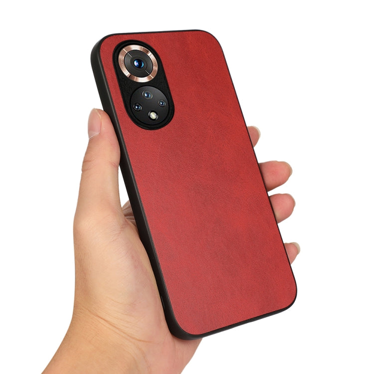 For Honor 50 Accurate Hole Two-color Calf Texture Shockproof Case(Red) - Honor Cases by buy2fix | Online Shopping UK | buy2fix