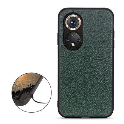 For Honor 50 Accurate Hole Litchi Texture Leather Shockproof Case(Green) - Honor Cases by buy2fix | Online Shopping UK | buy2fix