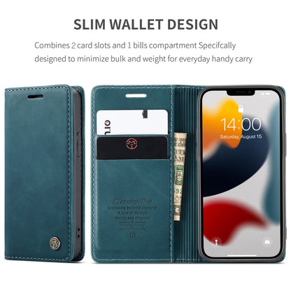 For iPhone 13 mini CaseMe-013 Multifunctional Retro Frosted Horizontal Flip Leather Case with Card Slot & Holder & Wallet (Blue) - iPhone 13 mini Cases by CaseMe | Online Shopping UK | buy2fix