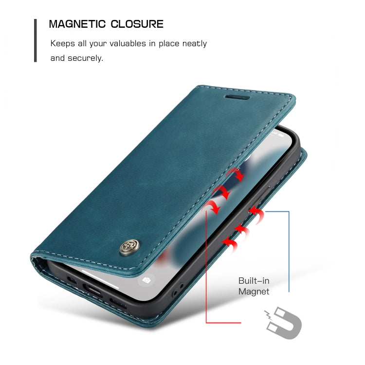 For iPhone 13 mini CaseMe-013 Multifunctional Retro Frosted Horizontal Flip Leather Case with Card Slot & Holder & Wallet (Blue) - iPhone 13 mini Cases by CaseMe | Online Shopping UK | buy2fix