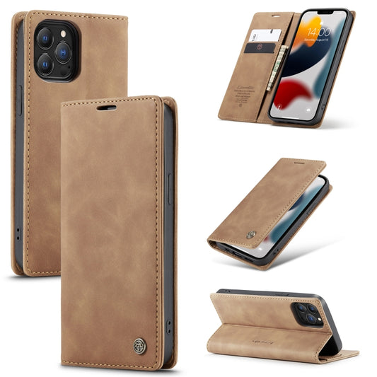 For iPhone 13 Pro Max CaseMe-013 Multifunctional Retro Frosted Horizontal Flip Leather Case with Card Slot & Holder & Wallet (Brown) - iPhone 13 Pro Max Cases by CaseMe | Online Shopping UK | buy2fix