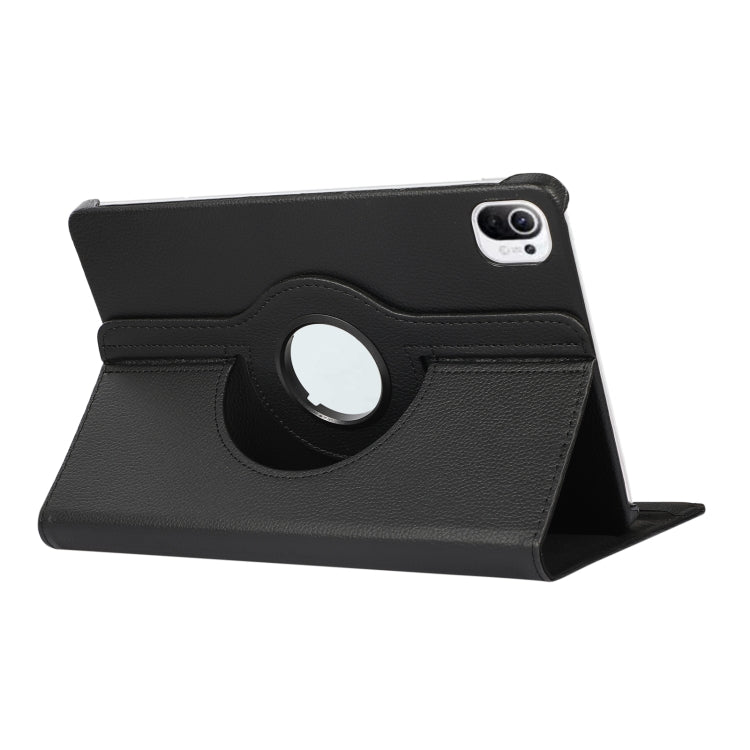 For Xiaomi Pad 5 Pro / Pad 5 360 Degree Rotation Litchi Texture Flip Leather Case with Holder(Black) - More Tablet Cases by buy2fix | Online Shopping UK | buy2fix