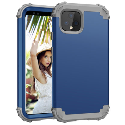 For Google Pixel 4 3 in 1 Shockproof PC + Silicone Protective Case(Navy Blue + Grey) - Google Cases by buy2fix | Online Shopping UK | buy2fix