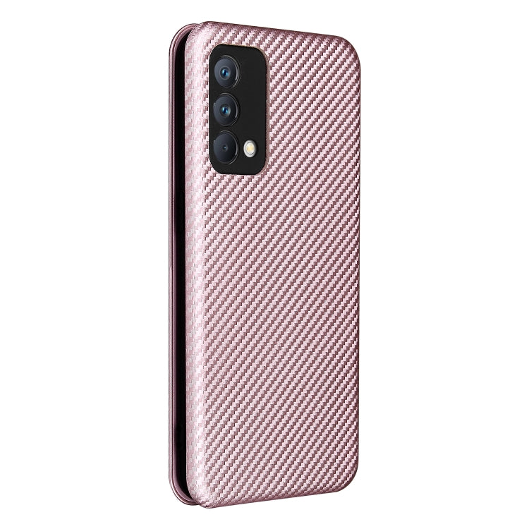 Carbon Fiber Texture Horizontal Flip TPU + PC + PU Leather Case with Card Slot For OPPO Realme GT Master(Pink) - Realme Cases by buy2fix | Online Shopping UK | buy2fix