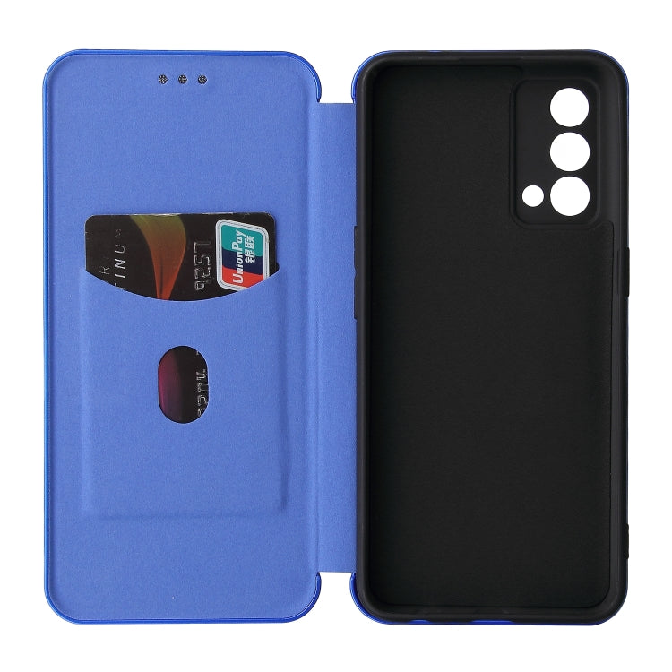 Carbon Fiber Texture Horizontal Flip TPU + PC + PU Leather Case with Card Slot For OPPO Realme GT Master(Blue) - Realme Cases by buy2fix | Online Shopping UK | buy2fix