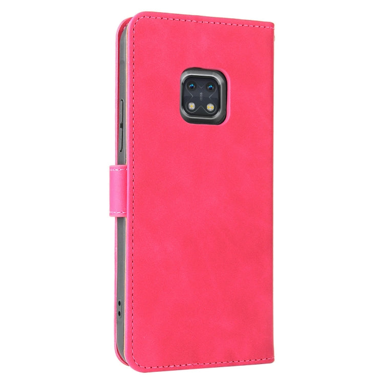 Solid Color Skin Feel Magnetic Buckle Horizontal Flip Calf Texture PU Leather Case with Holder & Card Slots & Wallet For Nokia XR20(Rose Red) - Nokia Cases by buy2fix | Online Shopping UK | buy2fix