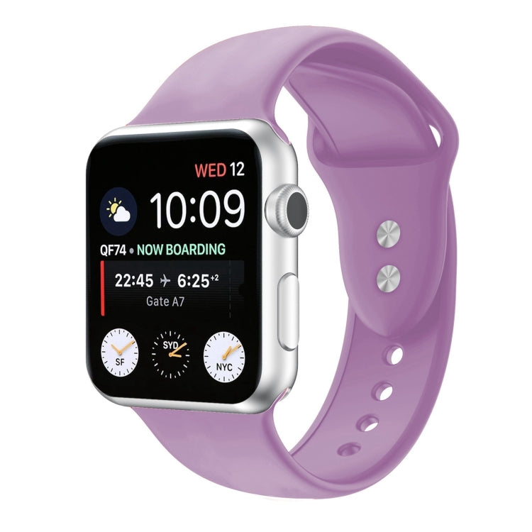 Double Nail Silicone Strap Watch Band For Apple Watch Series 9&8&7 41mm / SE 3&SE 2&6&SE&5&4 40mm / 3&2&1 38mm(Lavender) - Watch Bands by buy2fix | Online Shopping UK | buy2fix