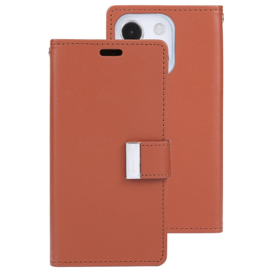 For iPhone 13 mini GOOSPERY RICH DIARY Crazy Horse Texture Horizontal Flip Leather Case with Holder & Card Slots & Wallet (Brown) - iPhone 13 mini Cases by GOOSPERY | Online Shopping UK | buy2fix