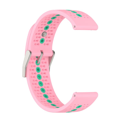 20mm Universal Colorful Hole Silicone Watch Band(Pink Mint Green) - Watch Bands by buy2fix | Online Shopping UK | buy2fix