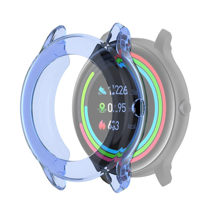 For Xiaomi IMILAB KW66 / YAMAY SW022 Half Coverage Hollowed TPU Protective Case(Transparent Blue) - Watch Cases by buy2fix | Online Shopping UK | buy2fix