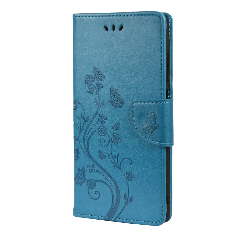 Butterfly Flower Pattern Horizontal Flip Leather Case with Holder & Card Slots & Wallet For Xiaomi Redmi 10(Blue) - Xiaomi Cases by buy2fix | Online Shopping UK | buy2fix