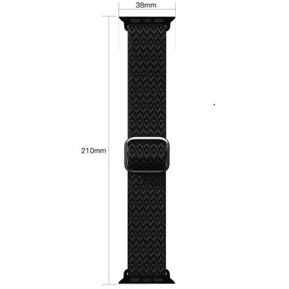 Adjustable Rhombic Texture Elastic Watch Band For Apple Watch Series 9&8&7 41mm / SE 3&SE 2&6&SE&5&4 40mm / 3&2&1 38mm(Pink) - Watch Bands by buy2fix | Online Shopping UK | buy2fix