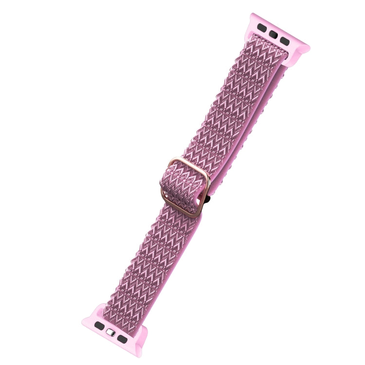 Adjustable Rhombic Texture Elastic Watch Band For Apple Watch Series 9&8&7 41mm / SE 3&SE 2&6&SE&5&4 40mm / 3&2&1 38mm(Purple) - Watch Bands by buy2fix | Online Shopping UK | buy2fix