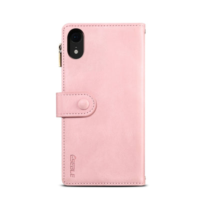 For iPhone XR Retro Frosted Horizontal Flip Leather Case with Holder & Card Slot & Wallet & Zipper Pocket & Lanyard(Rose Gold) - More iPhone Cases by buy2fix | Online Shopping UK | buy2fix