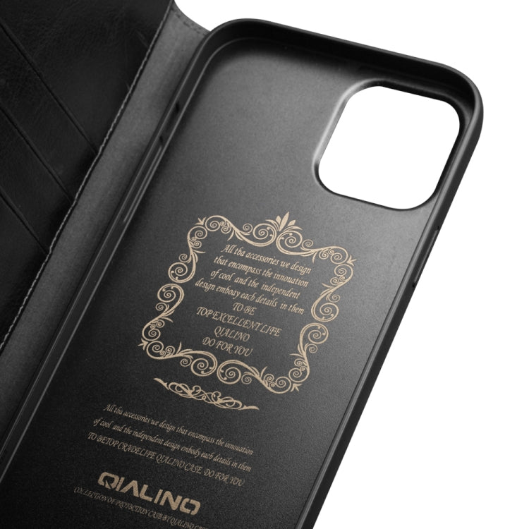 For iPhone 13 QIALINO Horizontal Flip Leather Case with Holder & Card Slots & Wallet Pro(Black) - iPhone 13 Cases by QIALINO | Online Shopping UK | buy2fix