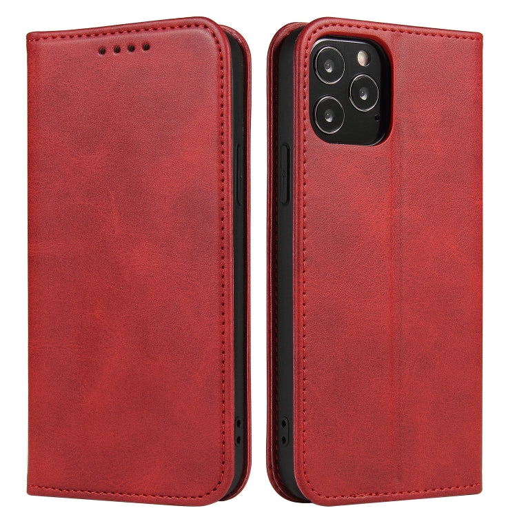 For iPhone 13 Pro Max Calf Texture Magnetic Horizontal Flip Leather Case with Holder & Card Slots & Wallet (Red) - iPhone 13 Pro Max Cases by buy2fix | Online Shopping UK | buy2fix