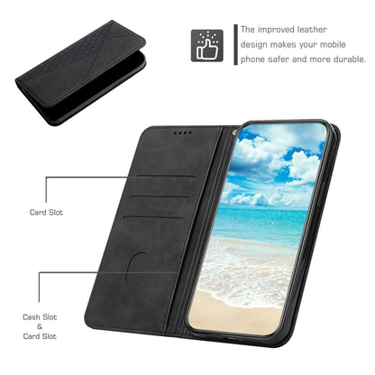 For iPhone 12 mini Diamond Pattern Splicing Skin Feel Magnetic Horizontal Flip Leather Case with Card Slots & Holder & Wallet (Black) - iPhone 12 mini Cases by buy2fix | Online Shopping UK | buy2fix