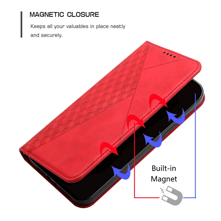 For iPhone 11 Diamond Pattern Splicing Skin Feel Magnetic Horizontal Flip Leather Case with Card Slots & Holder & Wallet (Red) - iPhone 11 Cases by buy2fix | Online Shopping UK | buy2fix