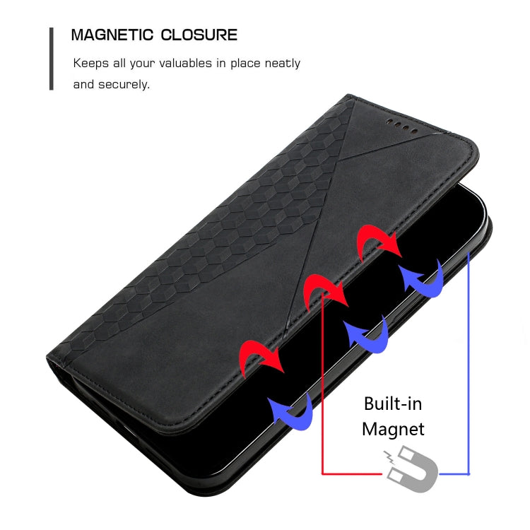 For iPhone 11 Pro Diamond Pattern Splicing Skin Feel Magnetic Horizontal Flip Leather Case with Card Slots & Holder & Wallet (Black) - iPhone 11 Pro Cases by buy2fix | Online Shopping UK | buy2fix