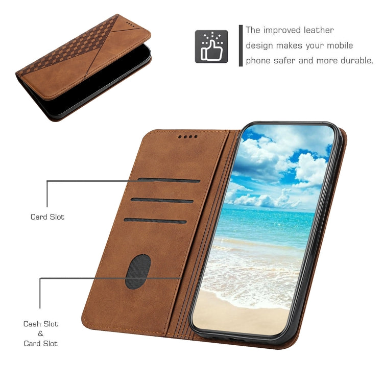 For iPhone 11 Pro Max Diamond Pattern Splicing Skin Feel Magnetic Horizontal Flip Leather Case with Card Slots & Holder & Wallet (Brown) - iPhone 11 Pro Max Cases by buy2fix | Online Shopping UK | buy2fix