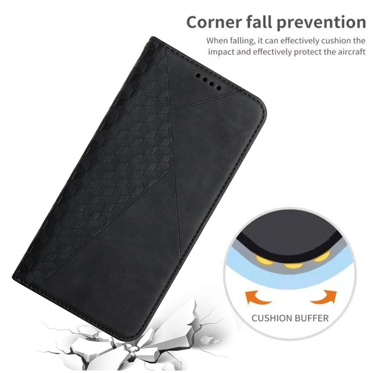 For iPhone XS Max Diamond Pattern Splicing Skin Feel Magnetic Horizontal Flip Leather Case with Card Slots & Holder & Wallet(Black) - More iPhone Cases by buy2fix | Online Shopping UK | buy2fix