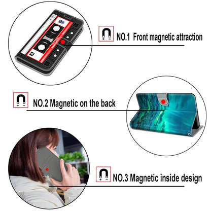 Voltage Coloured Drawing Magnetic Clasp Horizontal Flip PU Leather Case with Holder & Card Slots For Xiaomi Redmi 10(C10 Black Red Tape) - Xiaomi Cases by buy2fix | Online Shopping UK | buy2fix