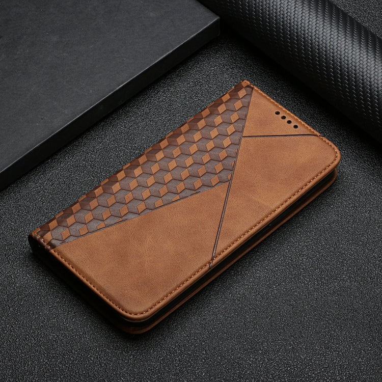 For Xiaomi Redmi Note 10 4G Diamond Pattern Splicing Skin Feel Magnetic Horizontal Flip Leather Case with Card Slots & Holder & Wallet(Brown) - Xiaomi Cases by buy2fix | Online Shopping UK | buy2fix