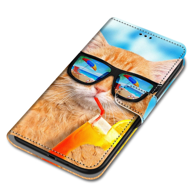 For Xiaomi Redmi 10 Coloured Drawing Cross Texture Horizontal Flip PU Leather Case with Holder & Card Slots & Wallet & Lanyard(Cat Drinking Soda) - Xiaomi Cases by buy2fix | Online Shopping UK | buy2fix